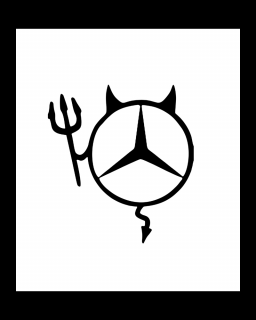 Sticker Mercedes Evil, Alb, 10 cm