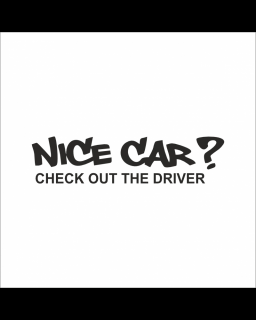 Sticker Nice Car, Negru, 10 cm