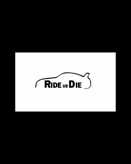 Sticker Ride Or Die, Alb, 10 cm