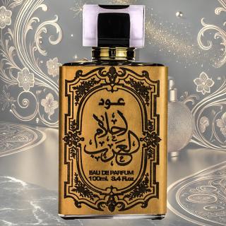 Apa de Parfum Oud Ahlam Al Arab by Ard Al Zaafaran (100ml) ,   Parfum Arabesc de Lux pentru Barbati cu Note de Oud + Tablou Cadou