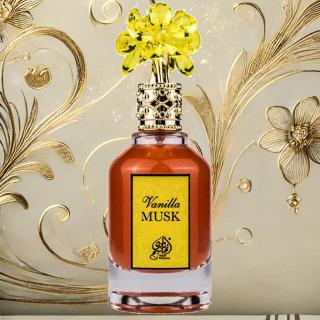 Apa de Parfum Vanilla Musk by Wadi Al Khaleej (85ml) ,   Parfum Arabesc de Lux pentru Femei cu Note de Vanilie si Mosc + Tablou Cadou