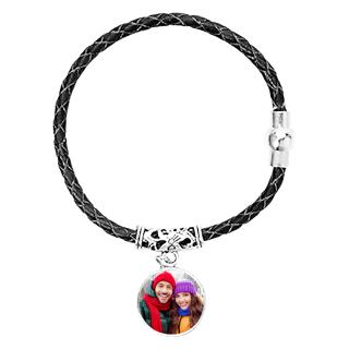 Bratara din Piele Personalizata ,   Cadou pentru Cuplu cu Foto