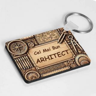 Breloc Personalizat ,   Cadou pentru Arhitect cu Text Personalizabil