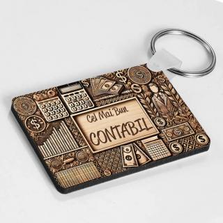 Breloc Personalizat ,   Cadou pentru Contabil cu Text Personalizabil