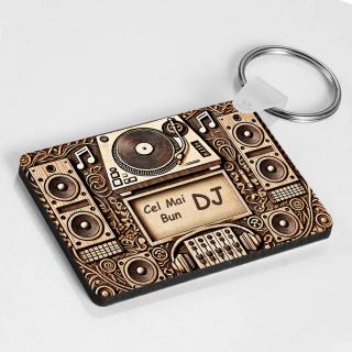 Breloc Personalizat ,   Cadou pentru DJ cu Text Personalizabil
