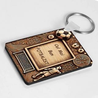 Breloc Personalizat ,   Cadou pentru Fotbalist cu Text Personalizabil
