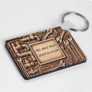 Breloc Personalizat ,   Cadou pentru Instalator cu Text Personalizabil