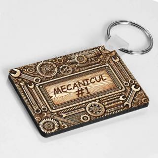 Breloc Personalizat ,   Cadou pentru Mecanic Auto cu Text Personalizabil