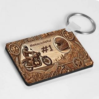 Breloc Personalizat ,   Cadou pentru Motociclist cu Text Personalizabil