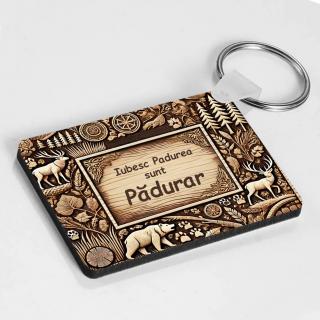 Breloc Personalizat ,   Cadou pentru Padurar cu Text Personalizabil
