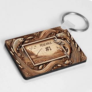 Breloc Personalizat ,   Cadou pentru Pescar cu Text Personalizabil