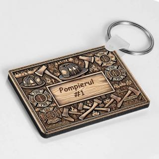 Breloc Personalizat ,   Cadou pentru Pompier cu Text Personalizabil