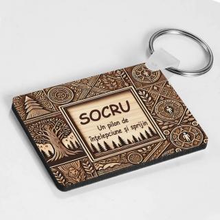Breloc Personalizat ,   Cadou pentru Socru cu Text Personalizabil