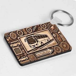 Breloc Personalizat ,   Cadou pentru Sofer Autobuz cu Text Personalizabil