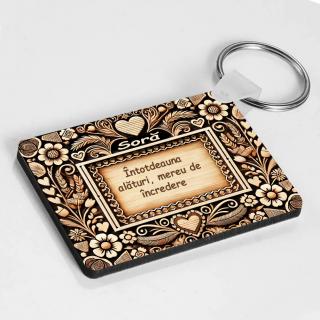 Breloc Personalizat ,   Cadou pentru Sora cu Text Personalizabil