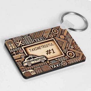 Breloc Personalizat ,   Cadou pentru Taximetrist cu Text Personalizabil
