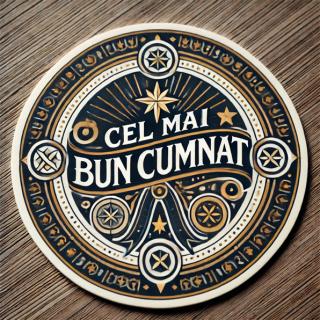 Cadou pentru Cumnat ,   Set 5 Suporturi Pahar Personalizate cu Text