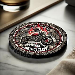 Cadou pentru Motociclist,   Set 5 Suporturi Pahar Personalizate cu Text