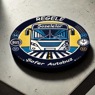 Cadou pentru Sofer Autobuz ,   Set 5 Suporturi Pahar Personalizate cu Text