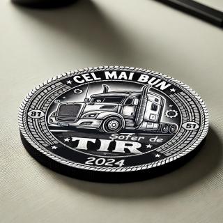 Cadou pentru Sofer Tir,   Set 5 Suporturi Pahar Personalizate cu Text