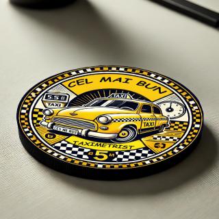 Cadou pentru Taximetrist,   Set 5 Suporturi Pahar Personalizate cu Text
