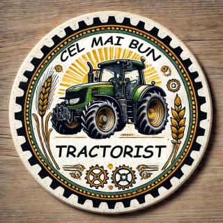 Cadou pentru Tractorist ,   Set 5 Suporturi Pahar Personalizate cu Text