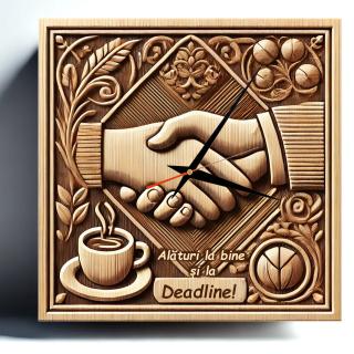 Ceas Personalizat ,   Cadou pentru Coleg cu Text Personalizabil
