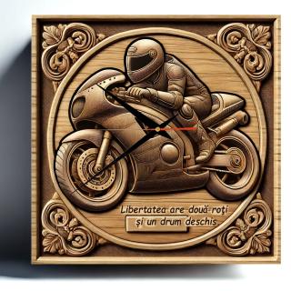 Ceas Personalizat ,   Cadou pentru Motociclist cu Text Personalizabil