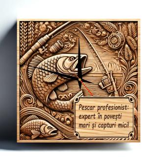 Ceas Personalizat ,   Cadou pentru Pescar cu Text Personalizabil