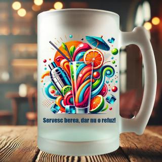 Halba Cadou pentru Barman,   Personalizata cu Grafica si Mesaj