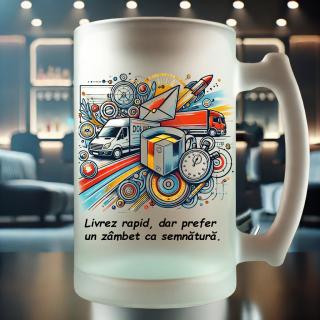 Halba Cadou pentru Curier ,   Personalizata cu Grafica si Mesaj