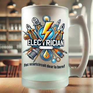 Halba Cadou pentru Electrician ,   Personalizata cu Grafica si Mesaj