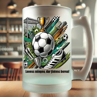 Halba Cadou pentru Fotbalist,   Personalizata cu Grafica si Mesaj