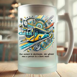 Halba Cadou pentru Sofer Autobuz,   Personalizata cu Grafica si Mesaj