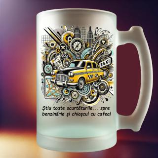 Halba Cadou pentru Taximetrist,   Personalizata cu Grafica si Mesaj