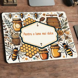 Mousepad Personalizat ,   Cadou pentru Apicultor cu Text Personalizabil
