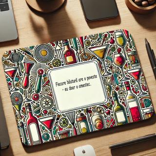 Mousepad Personalizat ,   Cadou pentru Barmani cu Text Personalizabil