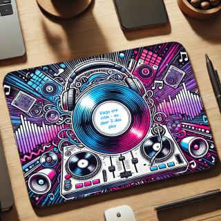 Mousepad Personalizat ,   Cadou pentru DJ cu Text Personalizabil