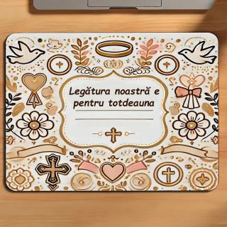Mousepad Personalizat ,   Cadou pentru Fini cu Text Personalizabil