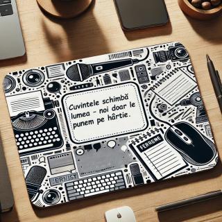 Mousepad Personalizat ,   Cadou pentru Jurnalist cu Text Personalizabil