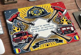 Mousepad Personalizat ,   Cadou pentru Pompier cu Text Personalizabil
