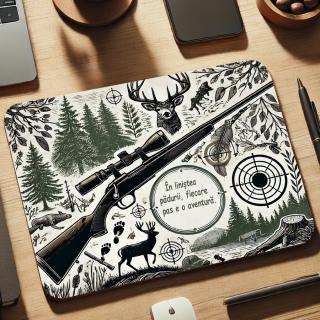 Mousepad Personalizat ,   Cadou pentru Vanator cu Text Personalizabil