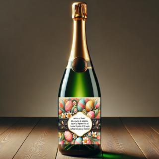 sampanie Sora Cadou de Paste ,   Personalizata cu Text si Poza
