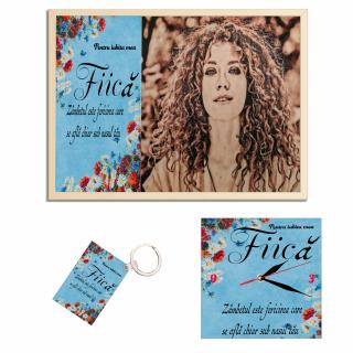 Set Cadou Personalizat Pentru Fiica Tablou Ceas Breloc