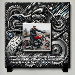 Tablou Ardezie Cadou Personalizat Motociclist