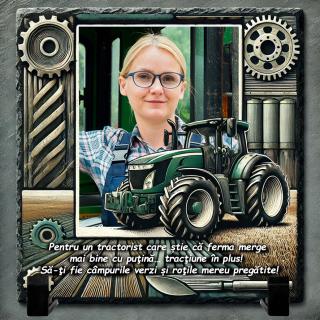 Tablou Ardezie Cadou Personalizat Tractorist