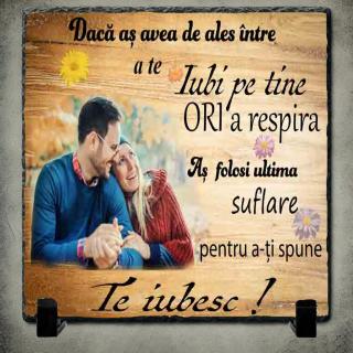 Tablou Ardezie Personalizat Cuplu ,   Cadou Romantic cu Poza si Mesaj  Daca..