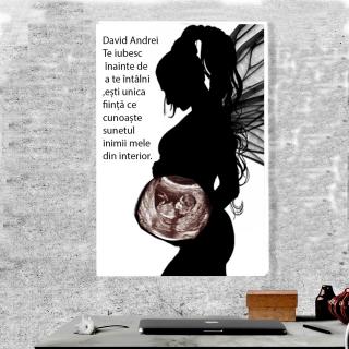 Tablou Canvas Personalizat Cu Ecografie,Cadou Nou Nascut