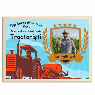 Tablou Lemn Cadou Tractorist