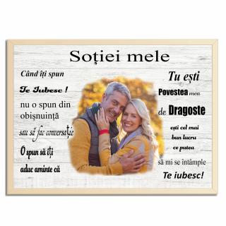 Tablou Lemn Personalizat Cadou Sotie Sot Iubita Iubit